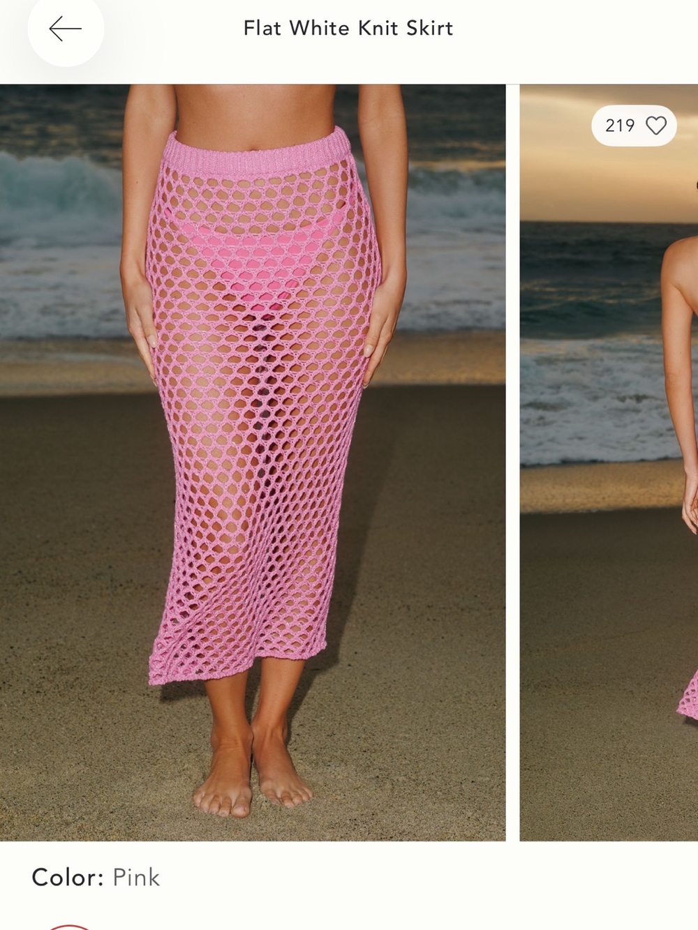 Anthropologie Pink Knit Swim Sarong